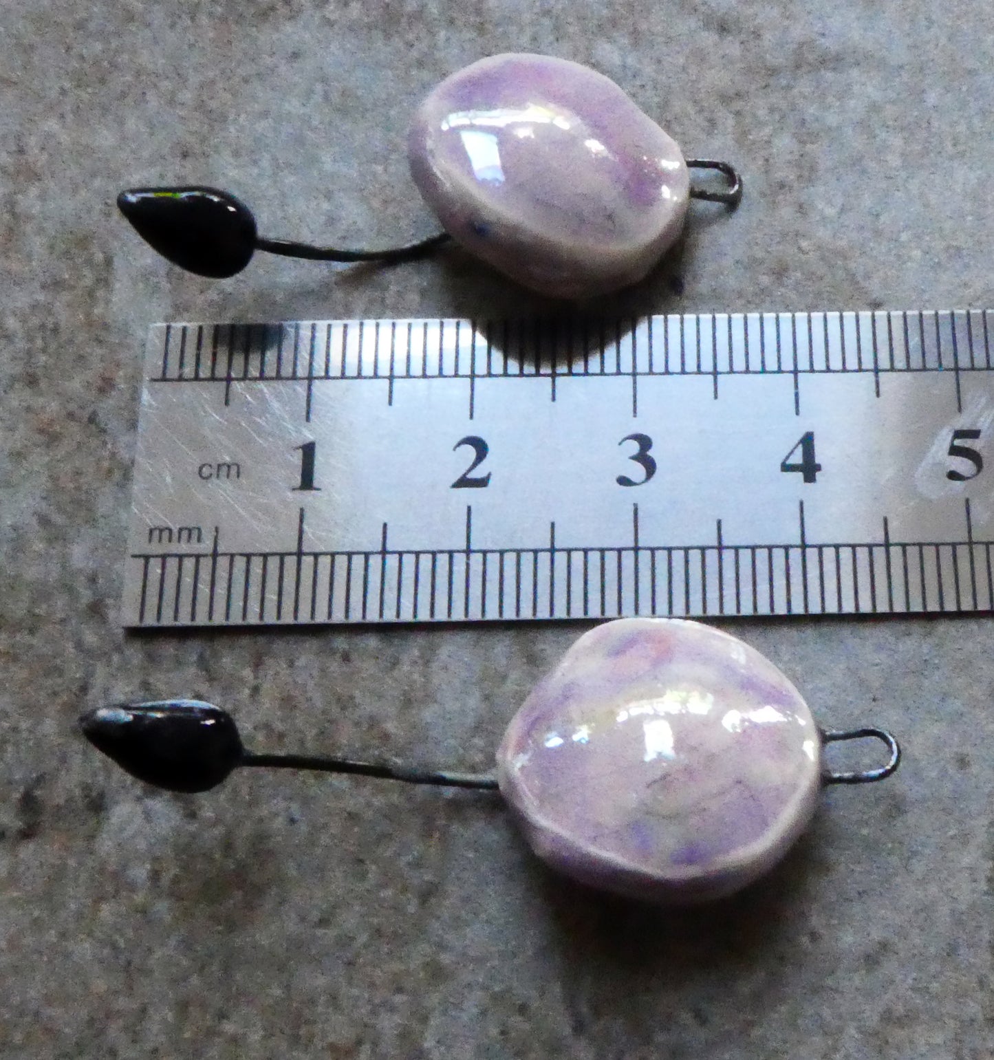 Ceramic Lustrous Hibiscus Flower Earring Charms - Amethyst