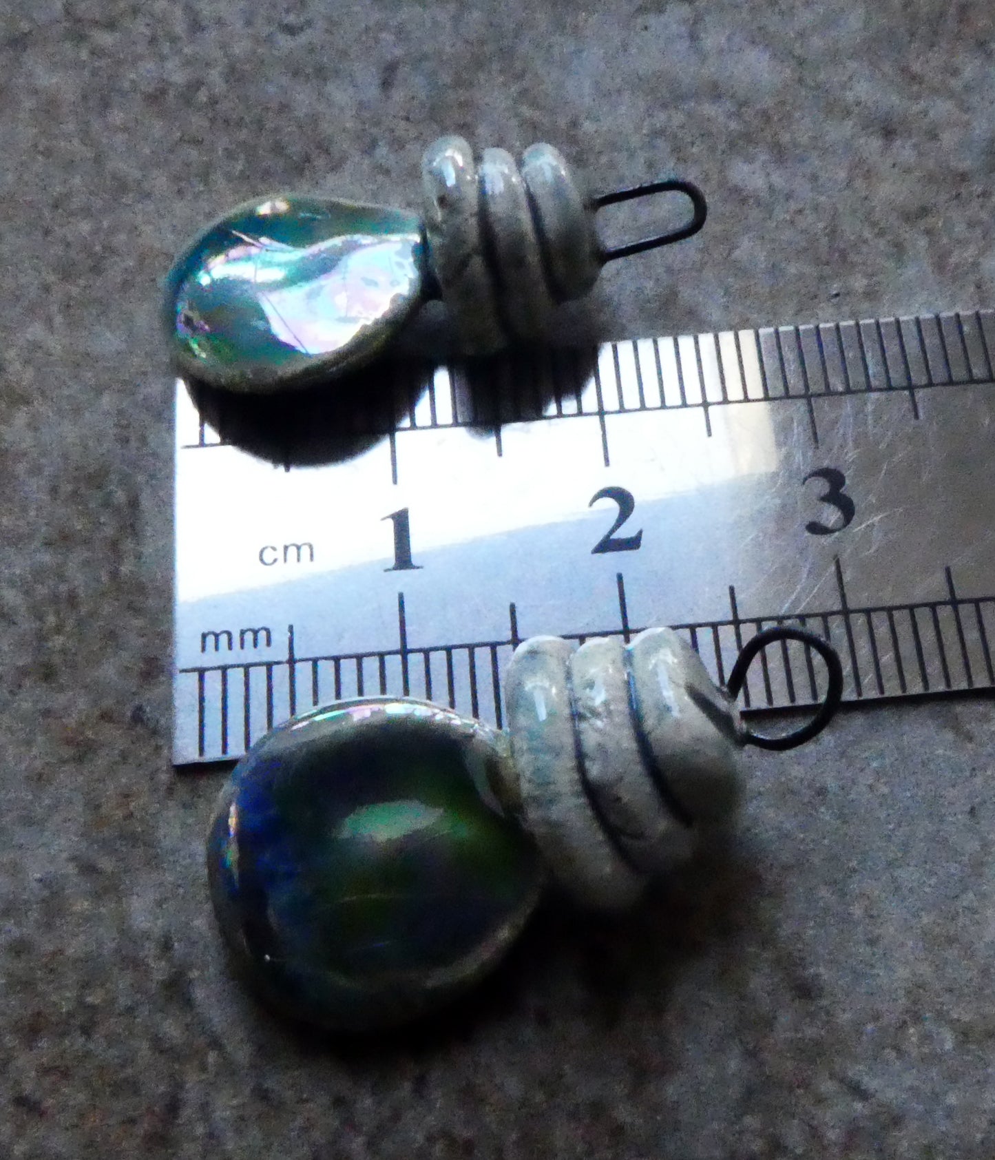 Ceramic Lustrous Pebble and Shell Charms - Topaz