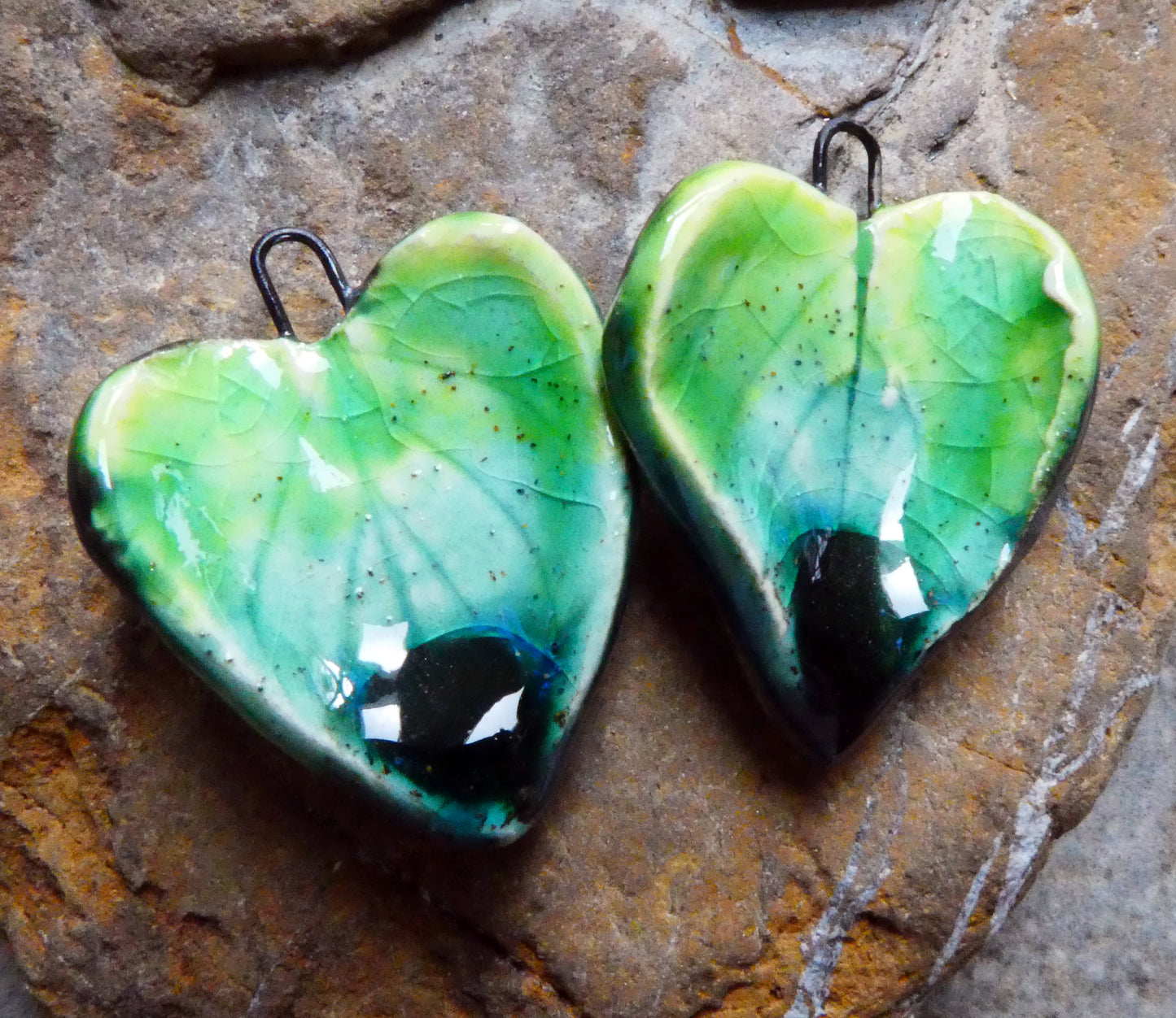 Ceramic Super Slim Spring Leaf Earring Charms #17