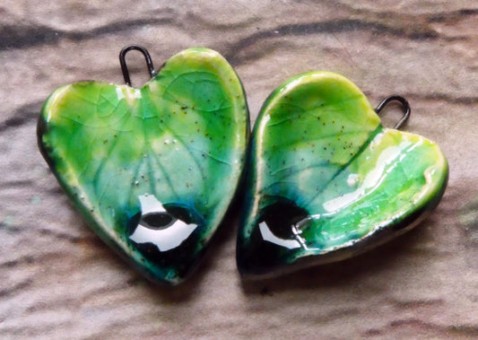 Ceramic Super Slim Spring Leaf Earring Charms #17