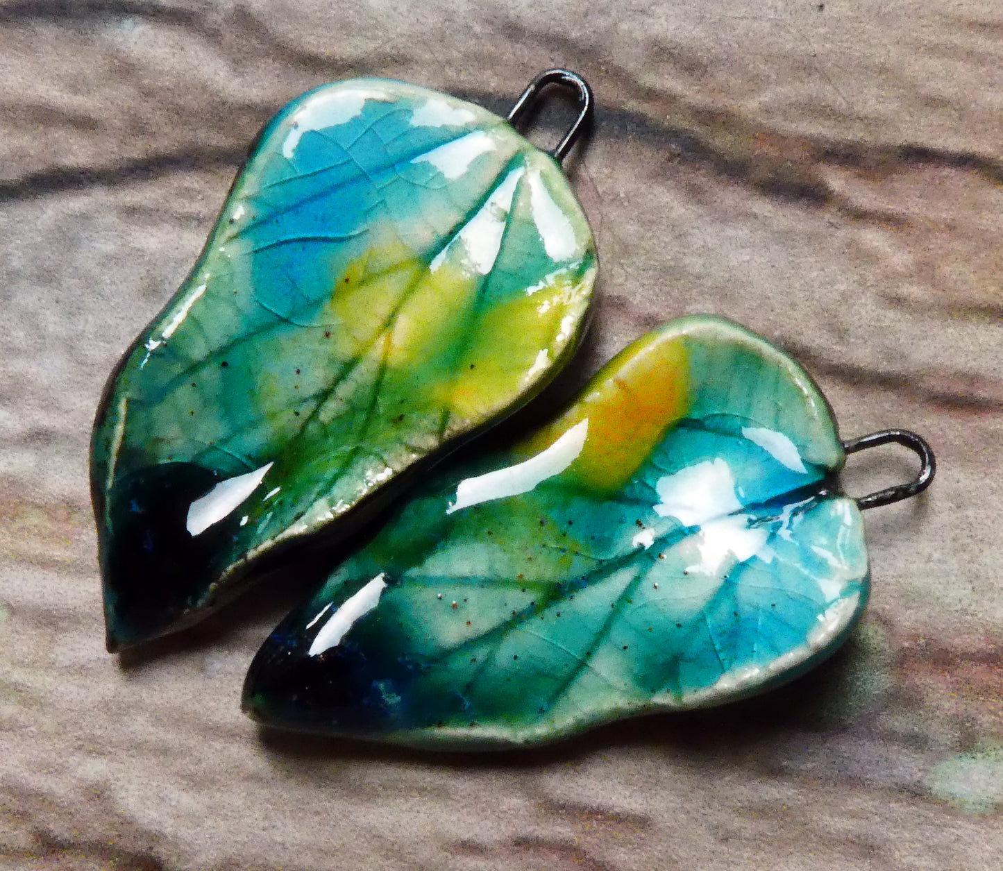 Ceramic Super Slim Spring Leaf Earring Charms #18