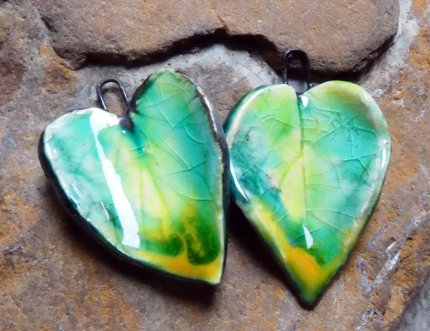 Ceramic Super Slim Spring Leaf Earring Charms #22