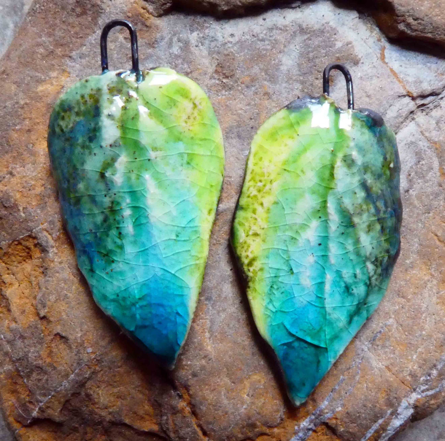 Ceramic Super Slim Spring Leaf Earring Charms #28