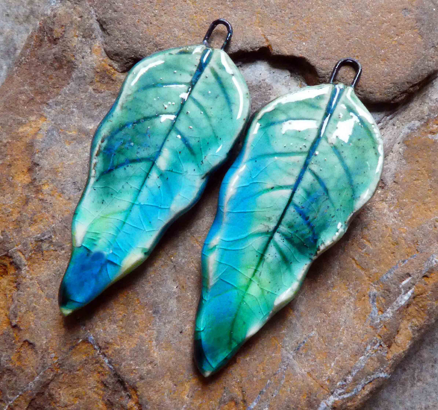 Ceramic Super Slim Spring Leaf Earring Charms #29