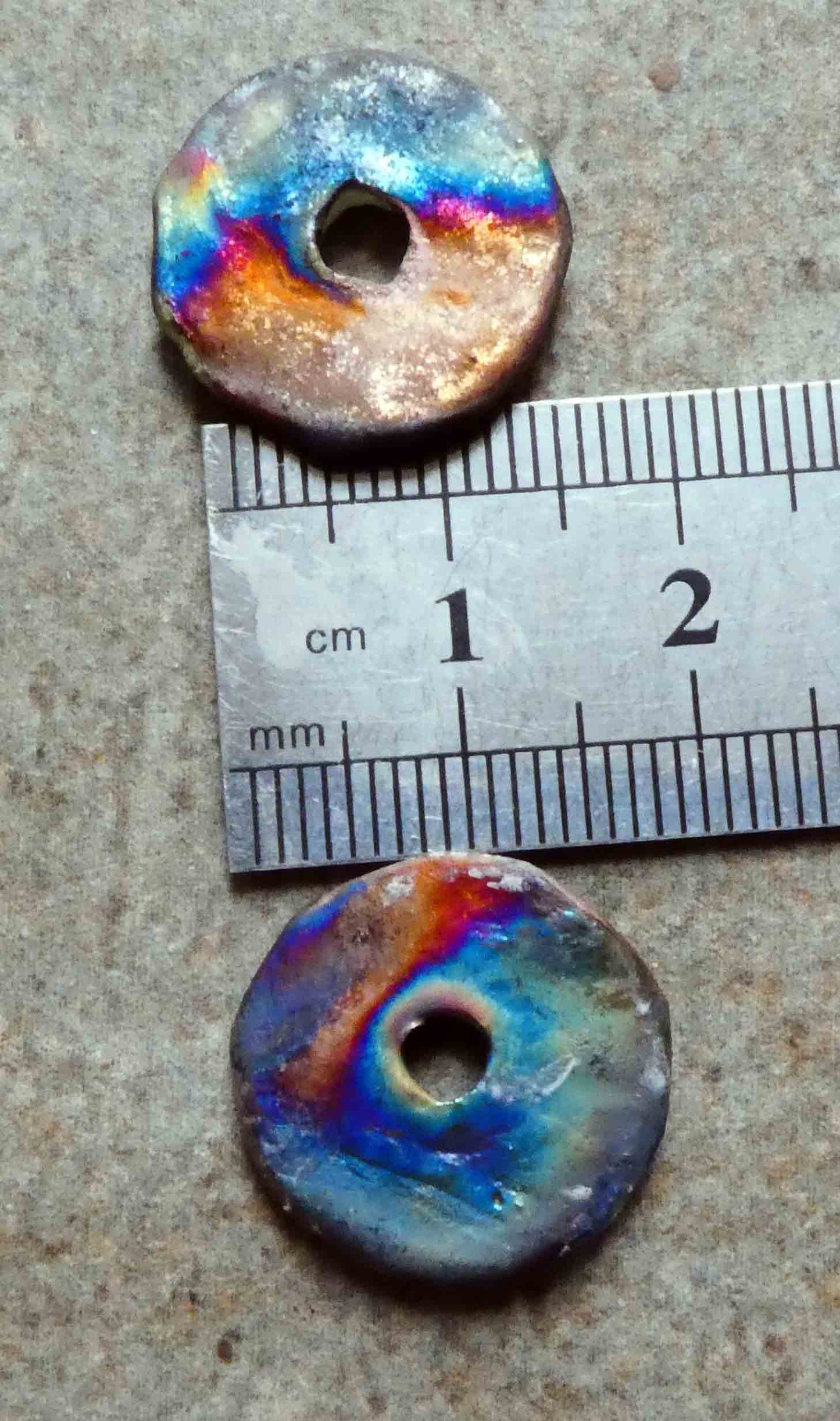 Ceramic Small Dimpled Scorchy Disc Earring Charms