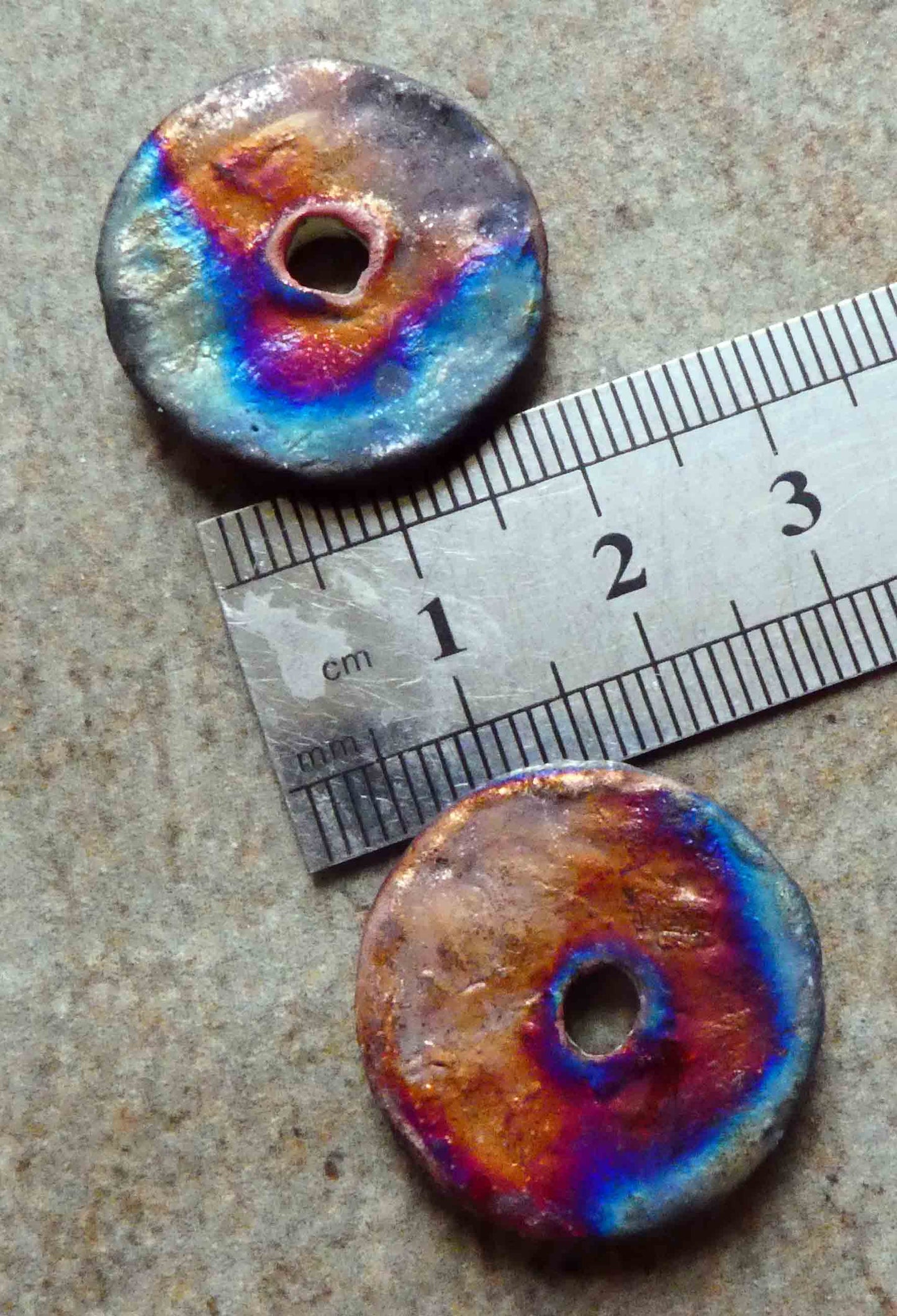 Ceramic Medium Dimpled Scorchy Disc Earring Charms