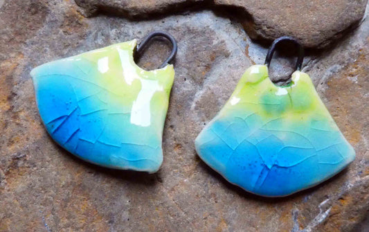 Ceramic Mixed Glaze Blade Charms - #1