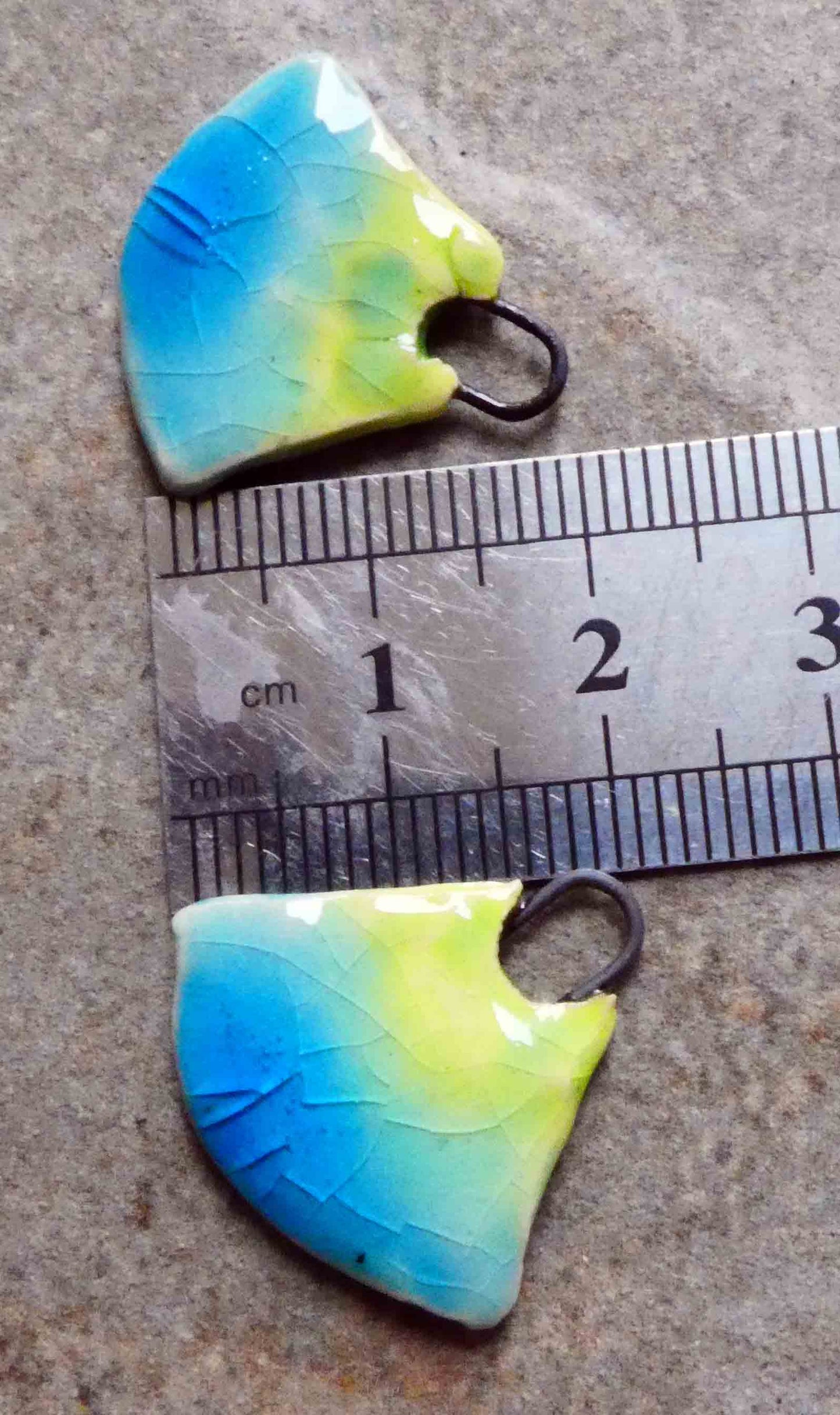 Ceramic Mixed Glaze Blade Charms - #1