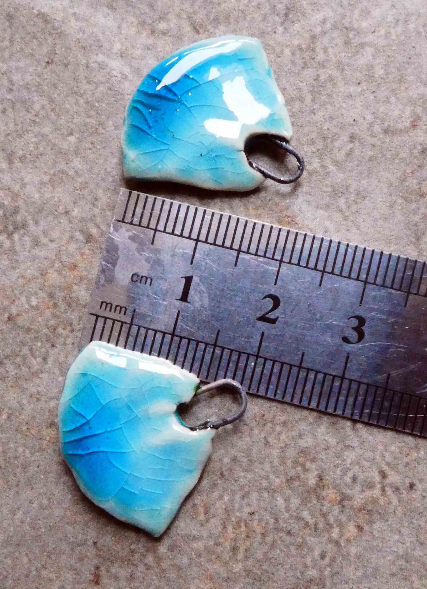 Ceramic Mixed Glaze Blade Charms - #2