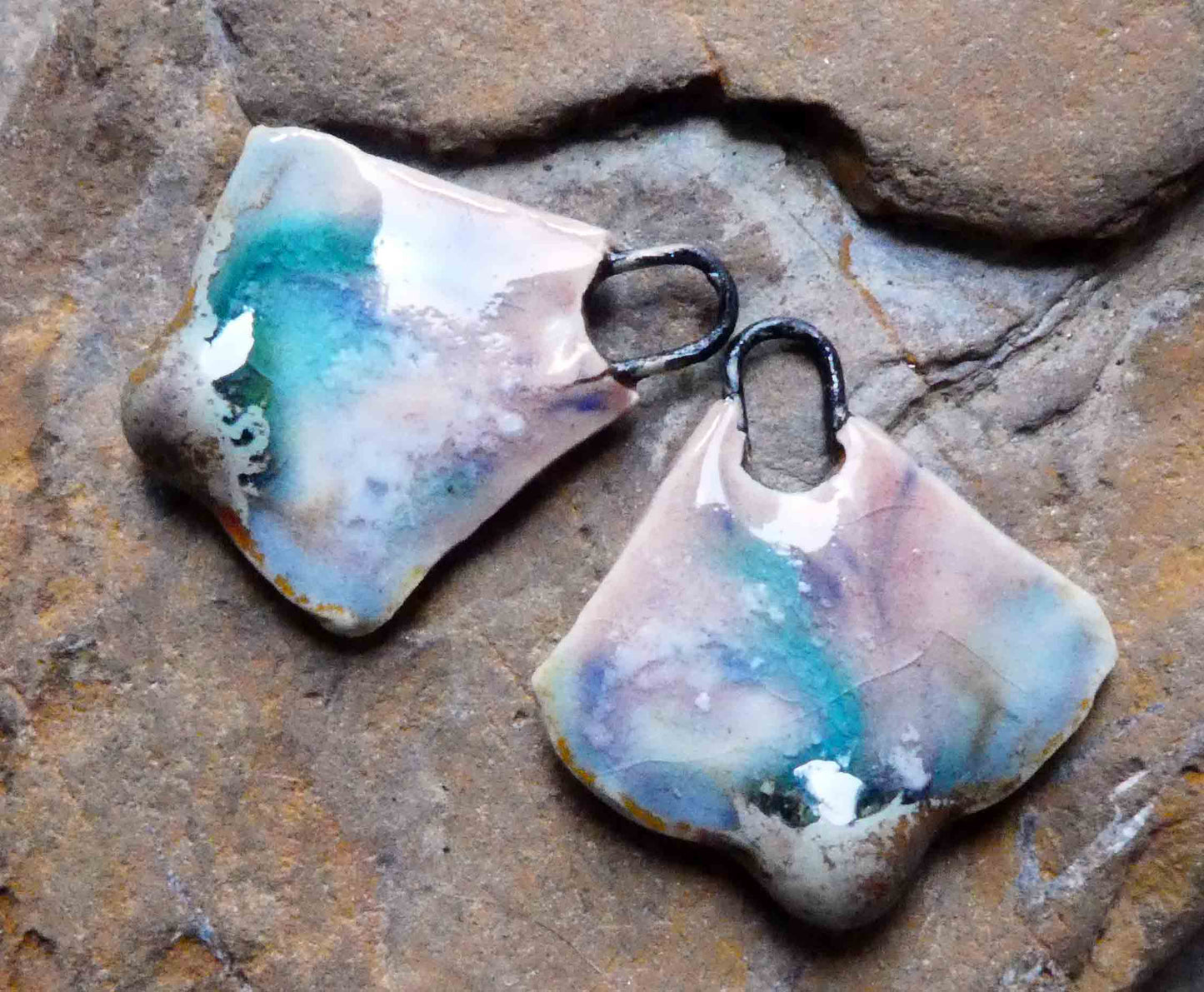 Ceramic Mixed Glaze Blade Charms - #3