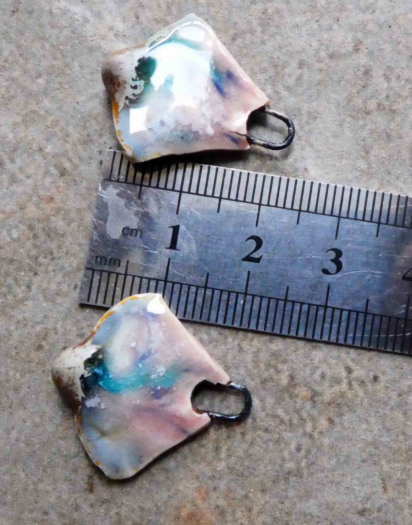 Ceramic Mixed Glaze Blade Charms - #3
