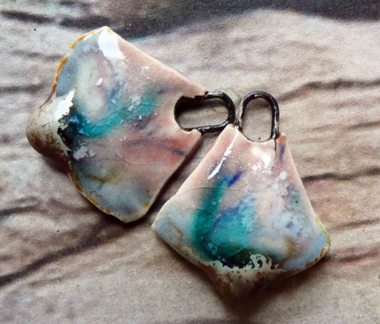 Ceramic Mixed Glaze Blade Charms - #3