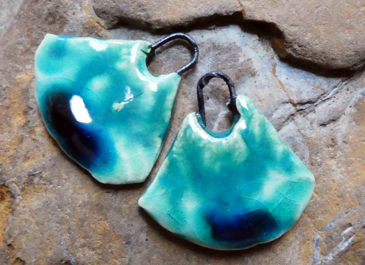 Ceramic Mixed Glaze Blade Charms - #4