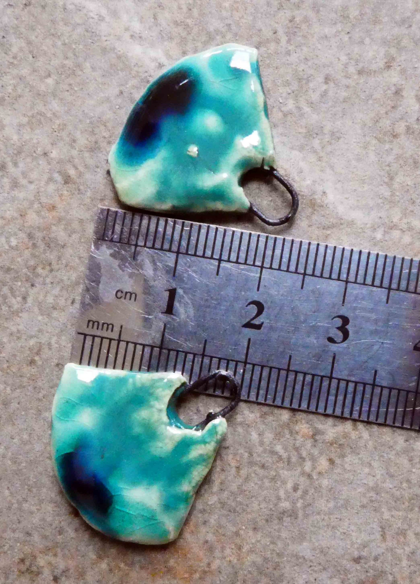 Ceramic Mixed Glaze Blade Charms - #4