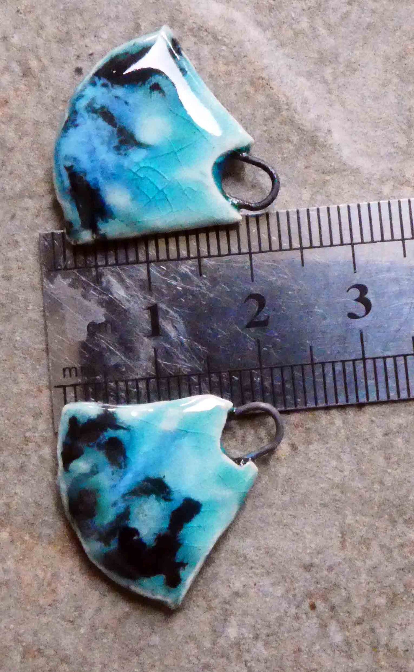 Ceramic Mixed Glaze Blade Charms - #7