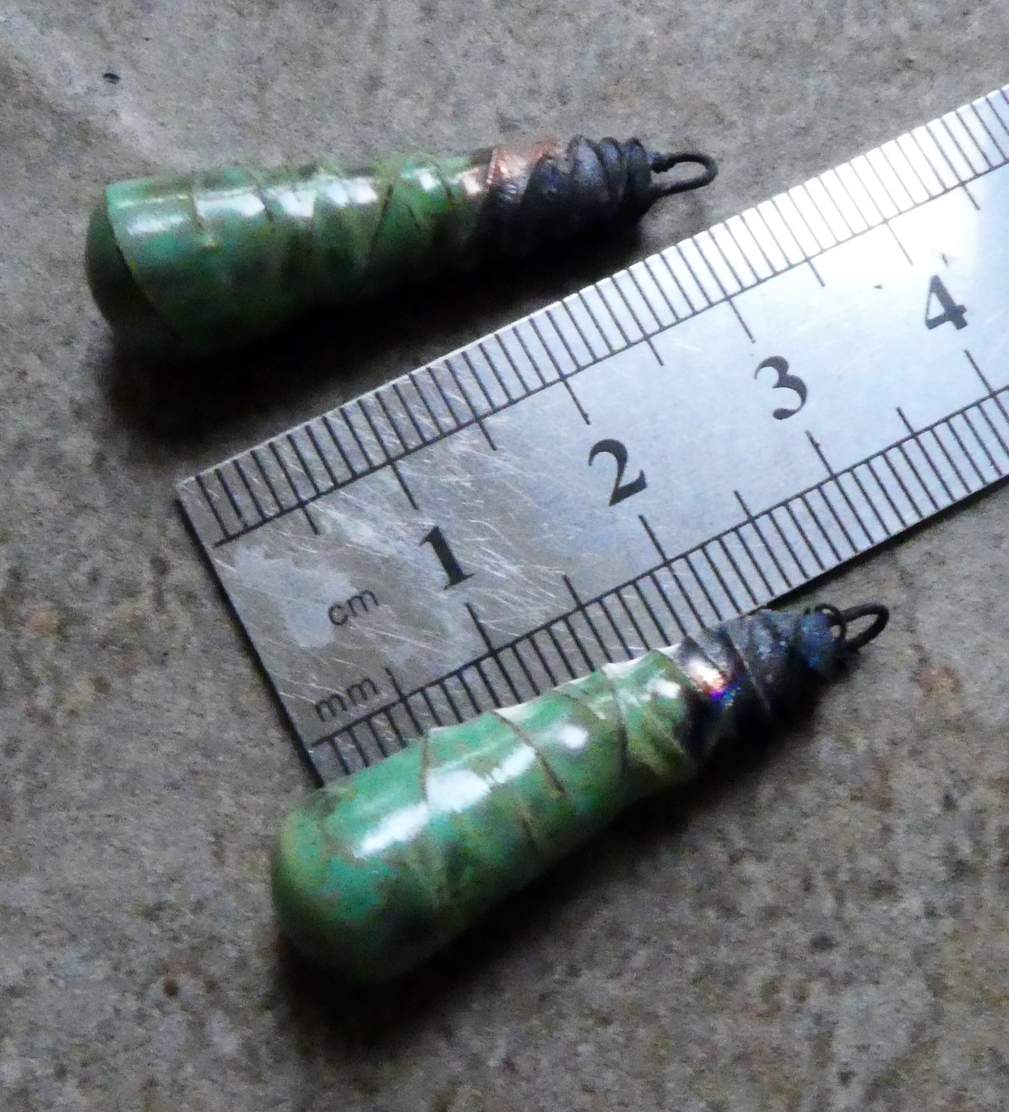 Ceramic Wire Wrapped Baton Charms -Supernova