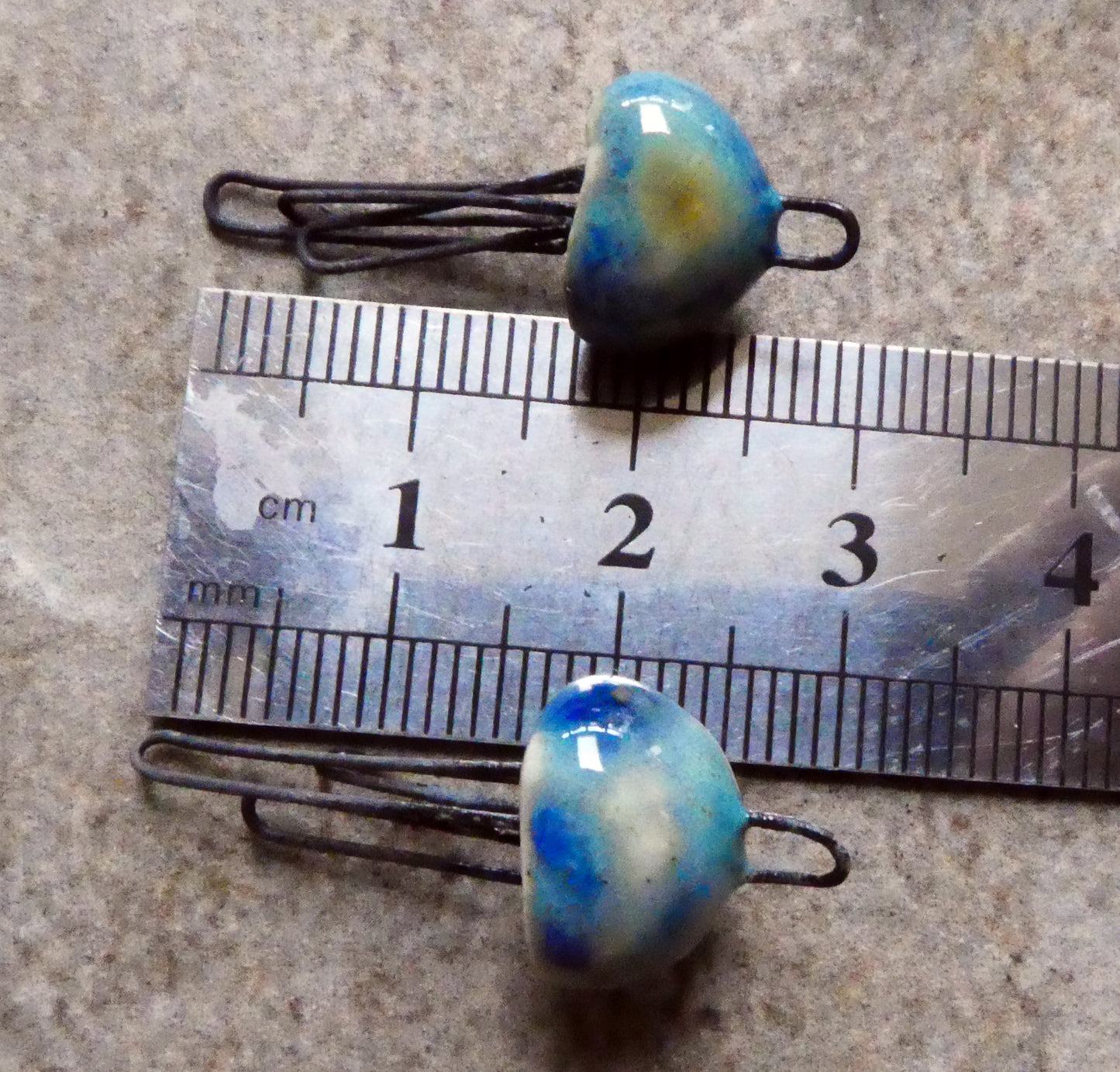 Ceramic Jellyfish Earring Connectors - Blue Azure