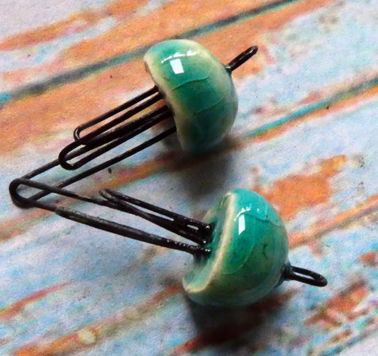 Ceramic Jellyfish Earring Connectors - Jurassic