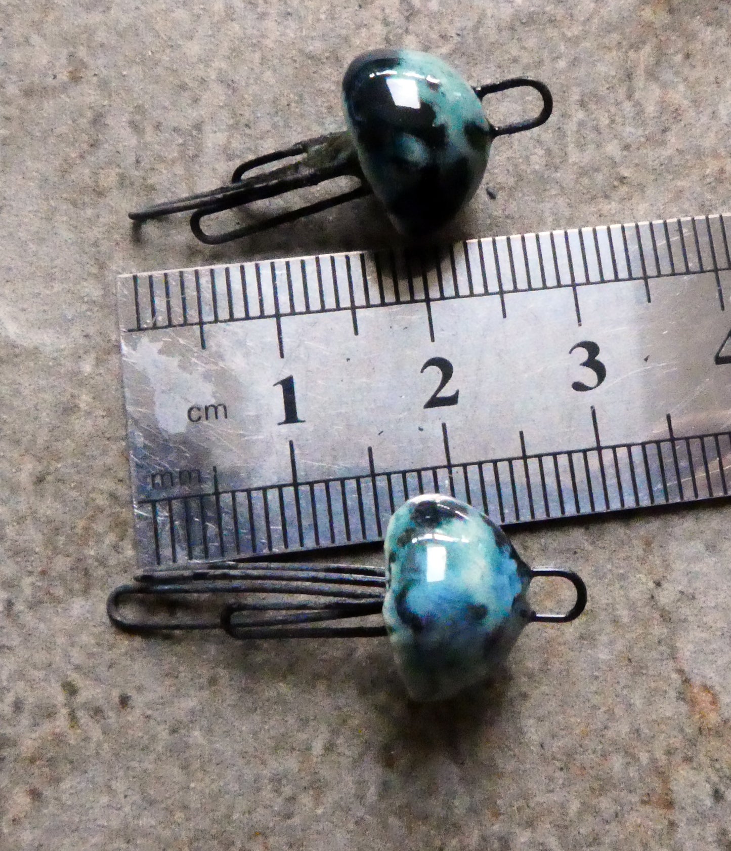 Ceramic Jellyfish Earring Connectors - Ocean Mist