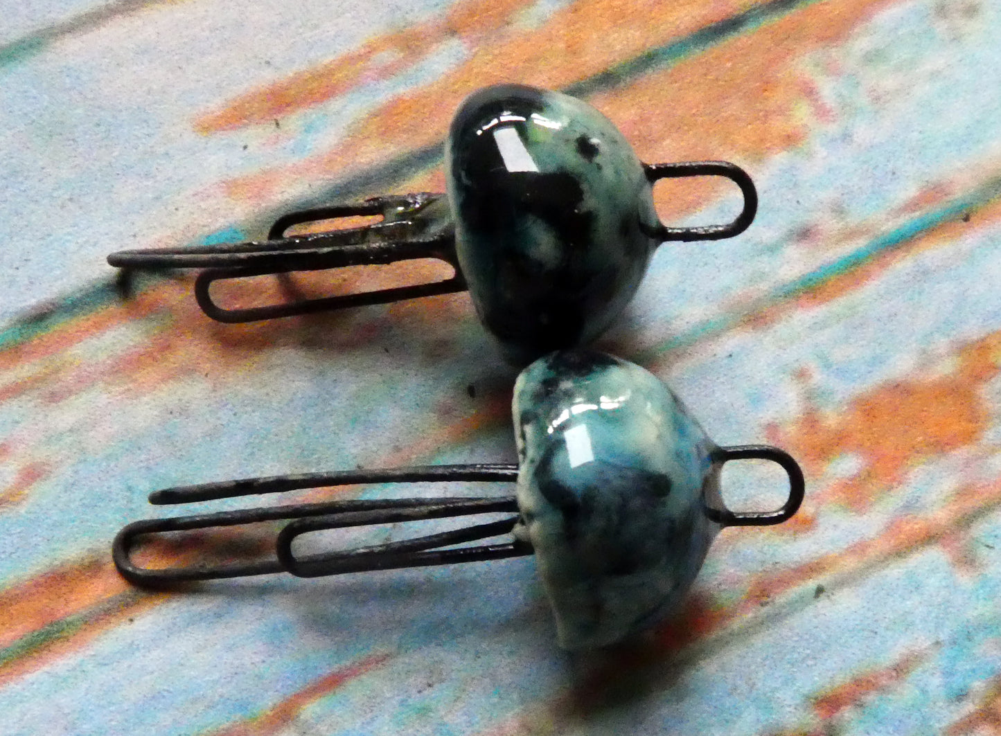 Ceramic Jellyfish Earring Connectors - Ocean Mist
