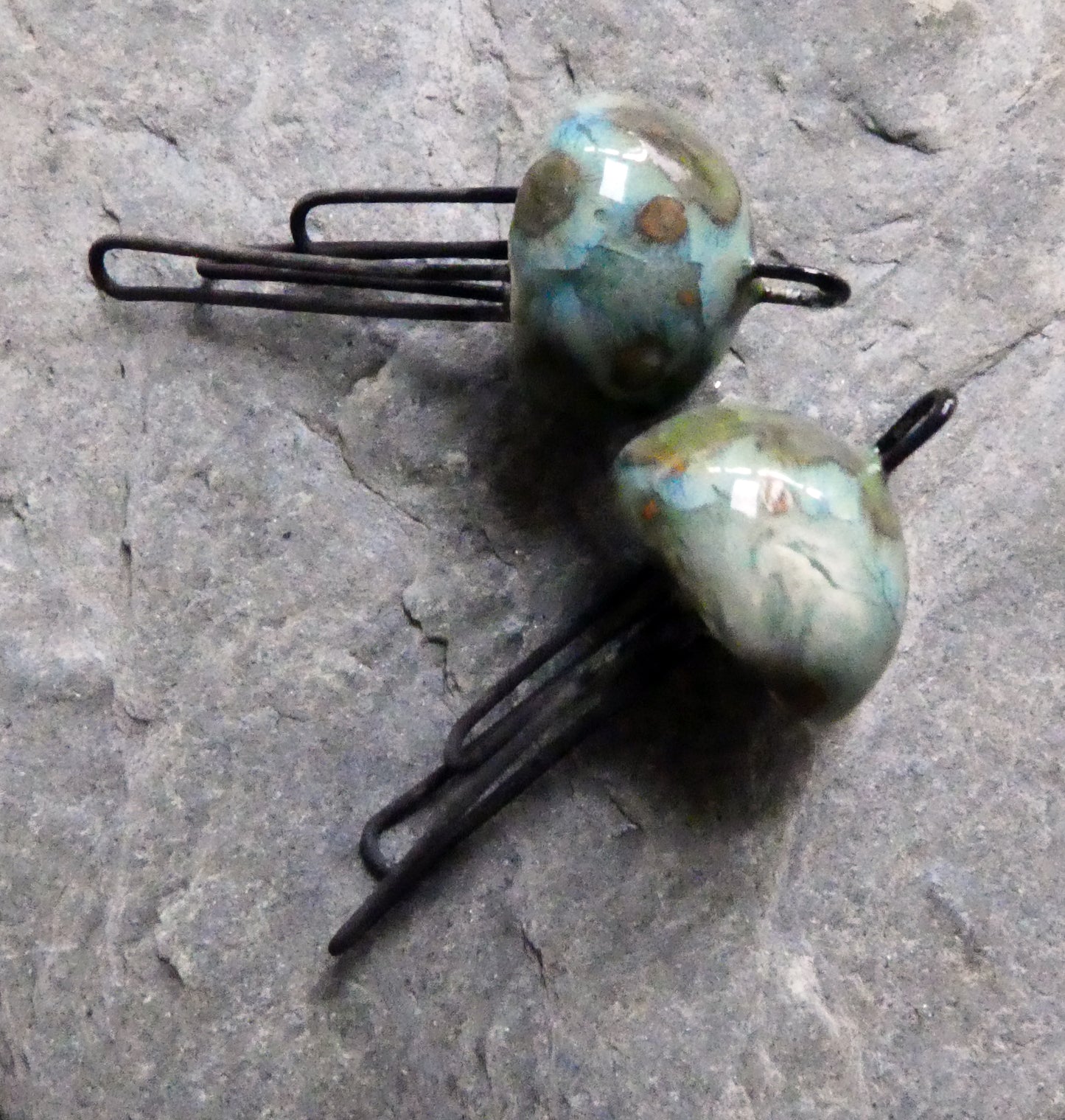 Ceramic Jellyfish Earring Connectors - Mystic Jade