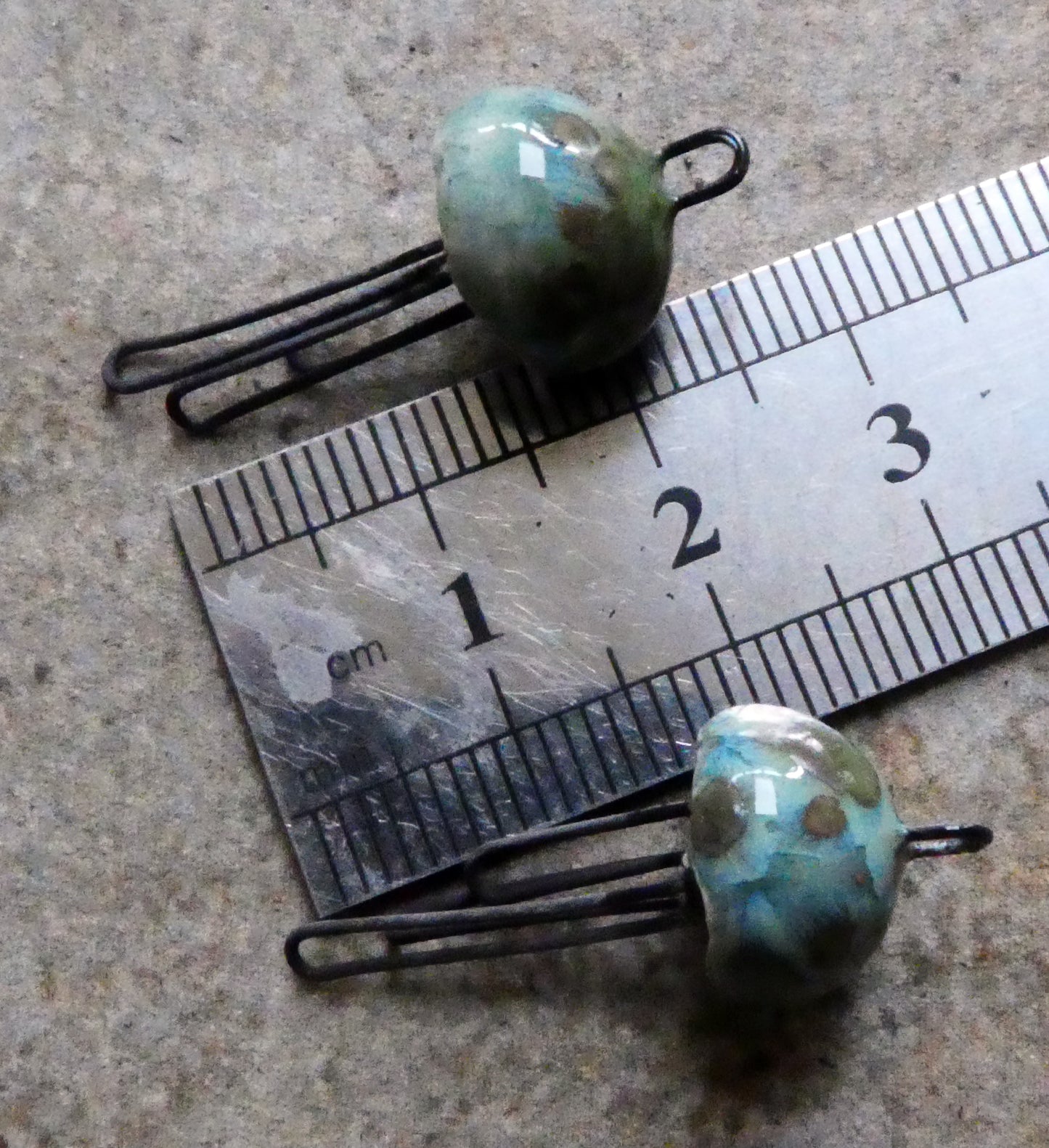 Ceramic Jellyfish Earring Connectors - Mystic Jade