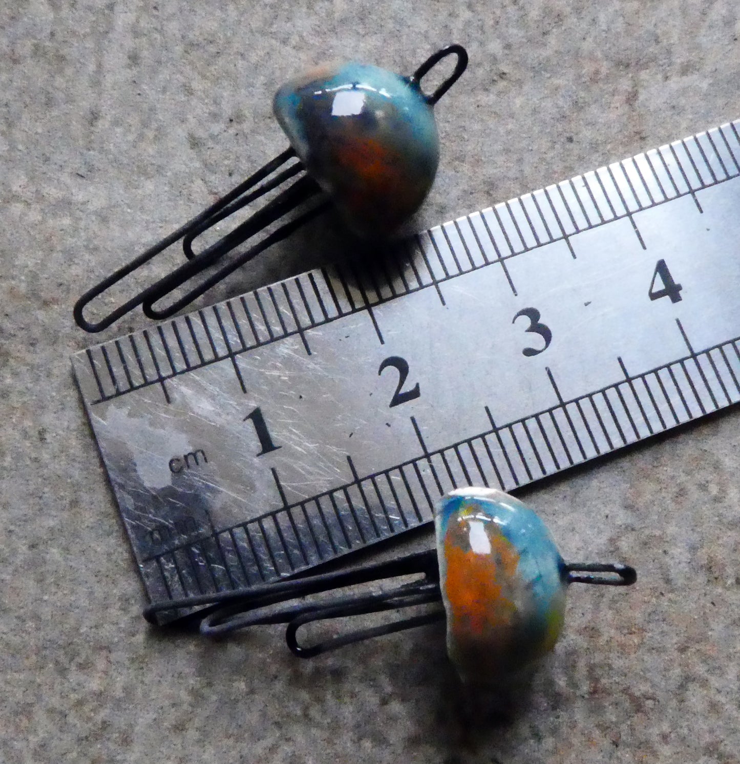 Ceramic Jellyfish Earring Connectors - Koi Pond