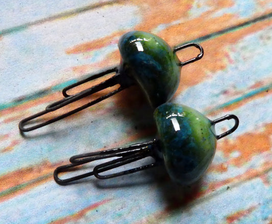 Ceramic Jellyfish Earring Connectors - Rockpool