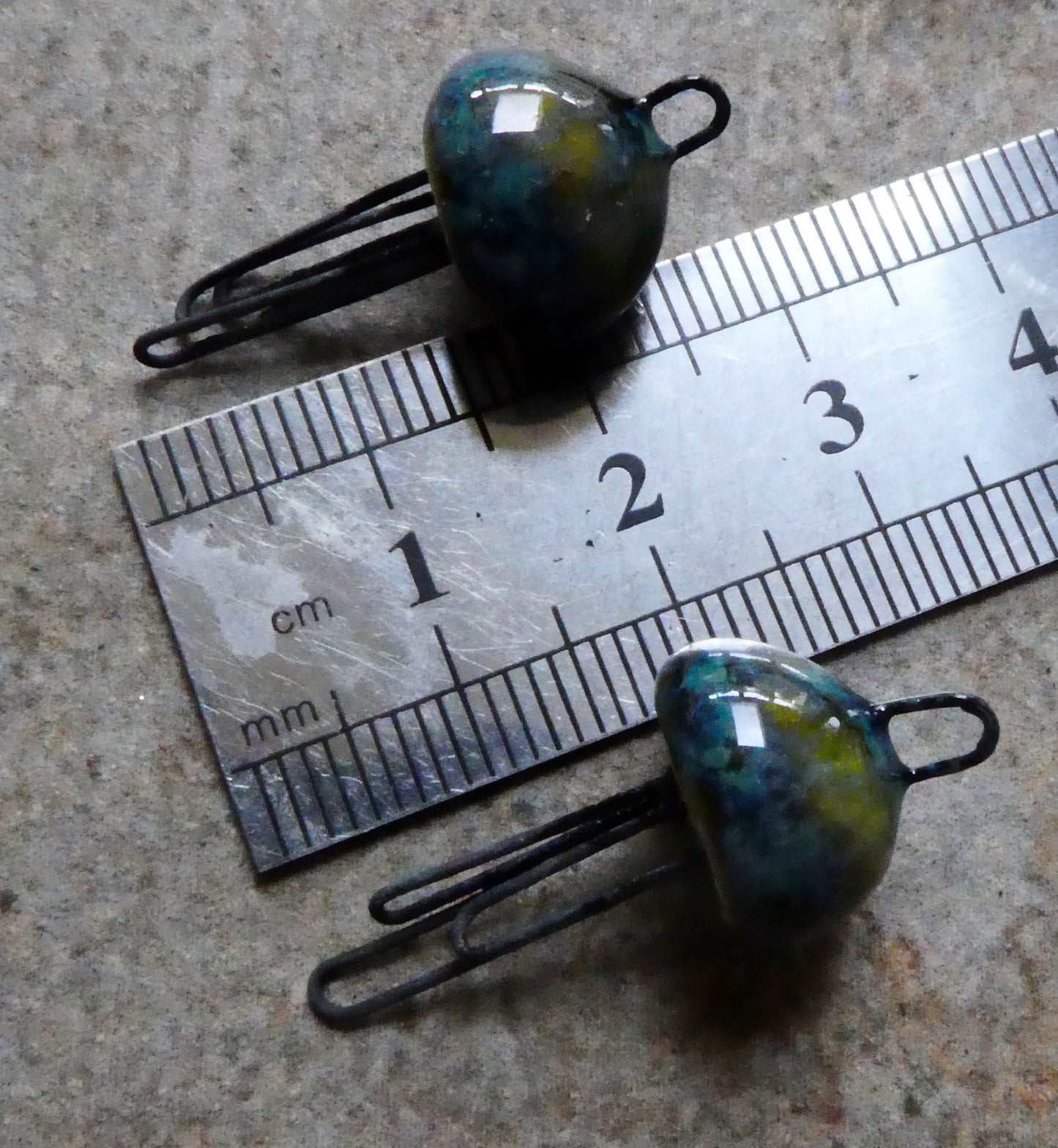 Ceramic Jellyfish Earring Connectors - Dark Jade