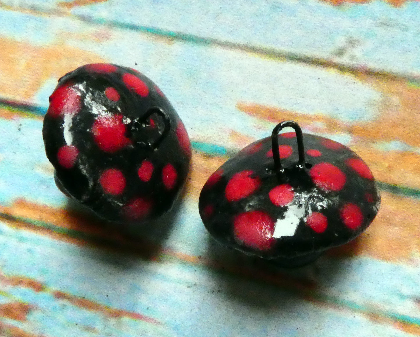 Ceramic Toadstool Earring Charms #2