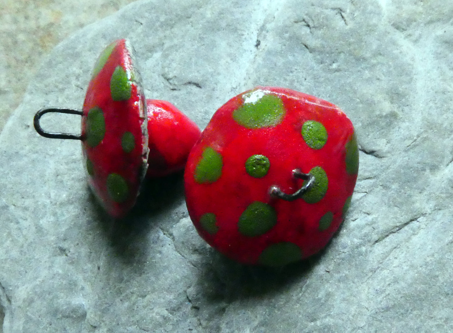 Ceramic Toadstool Earring Charms #6
