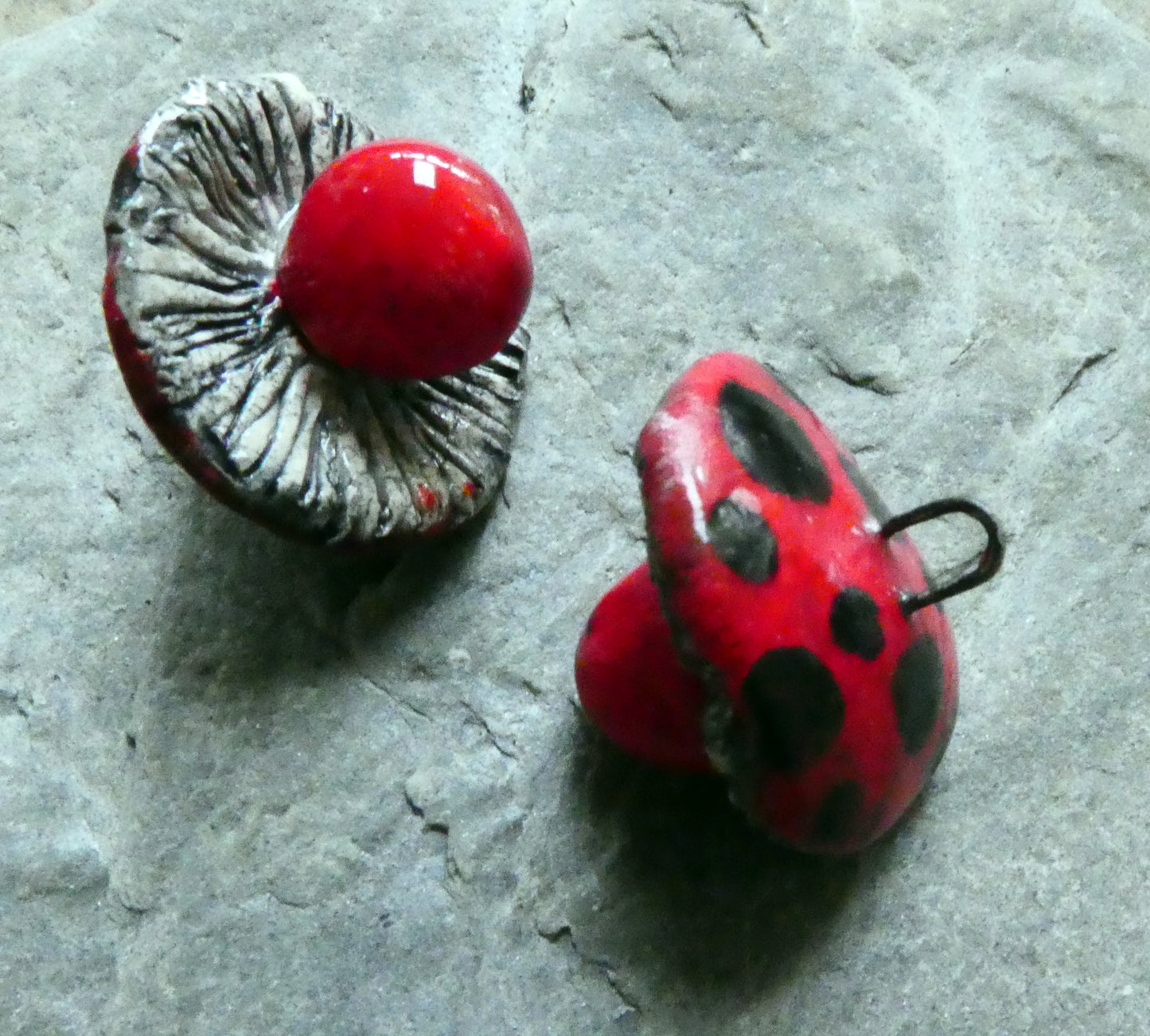 Ceramic Toadstool Earring Charms #7