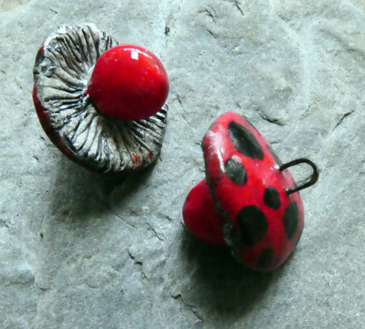 Ceramic Toadstool Earring Charms #7