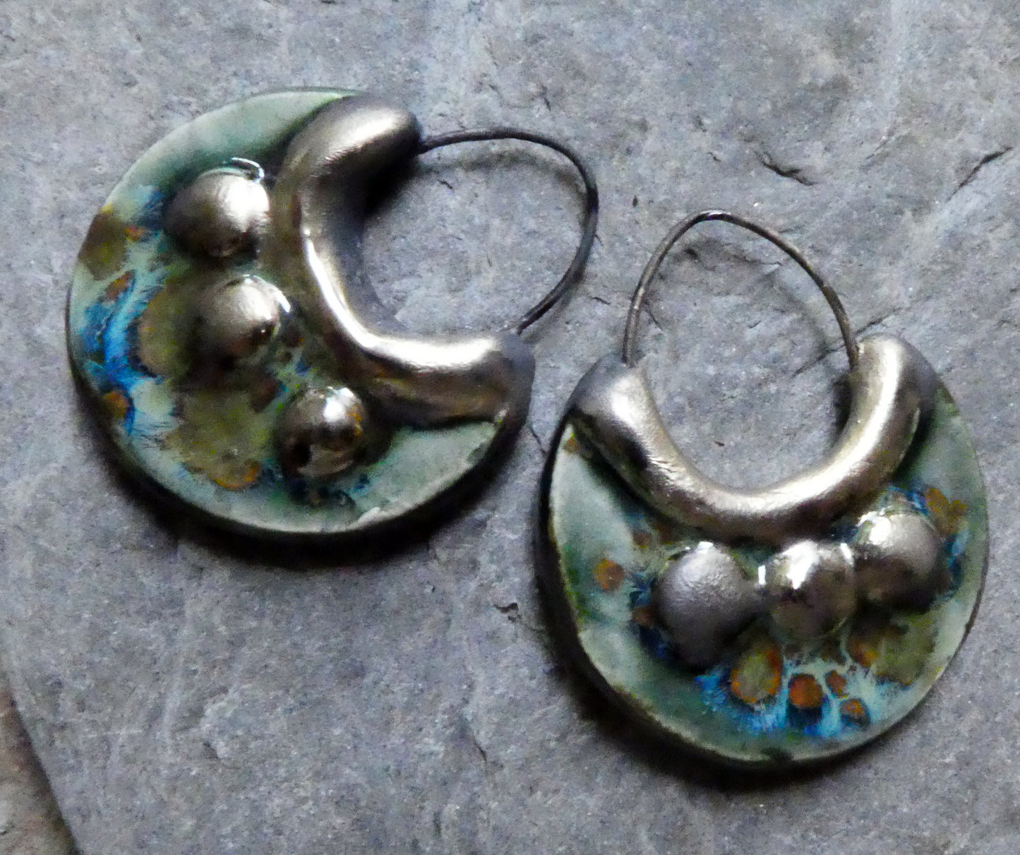 Ceramic Circular Granule Charms - Mystic Jade