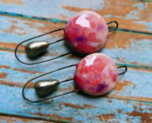 Ceramic Disc and Droplet Hoopy Connectors - Berry Tart