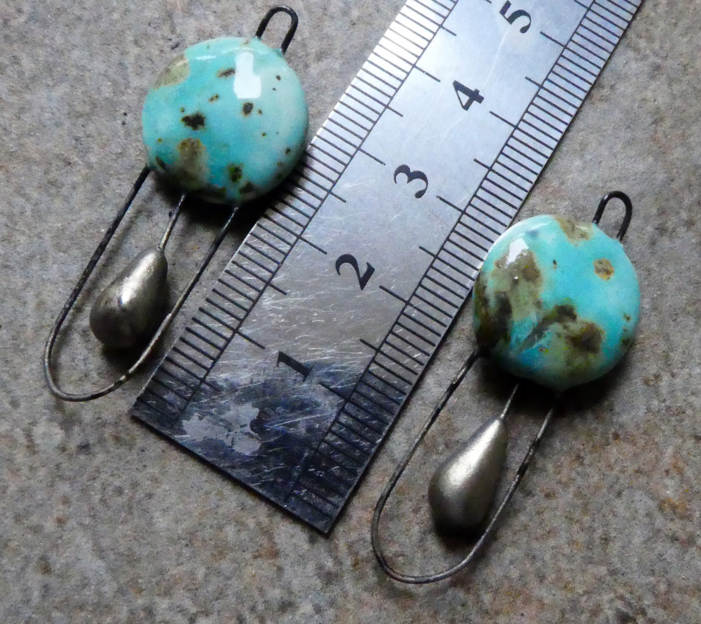 Ceramic Disc and Droplet Hoopy Connectors - Blue Guppy
