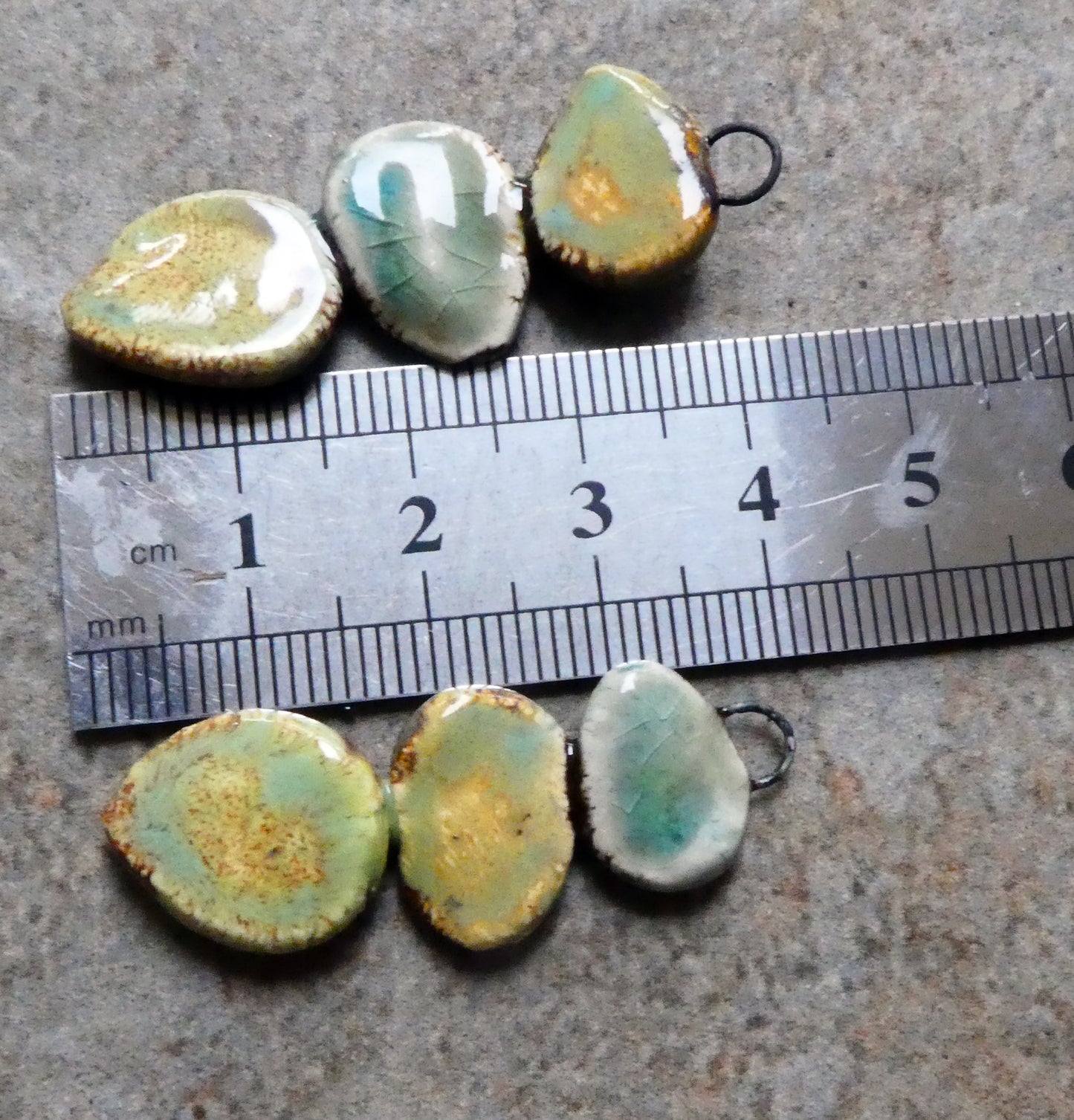 Ceramic Leaf Stack Charms #1