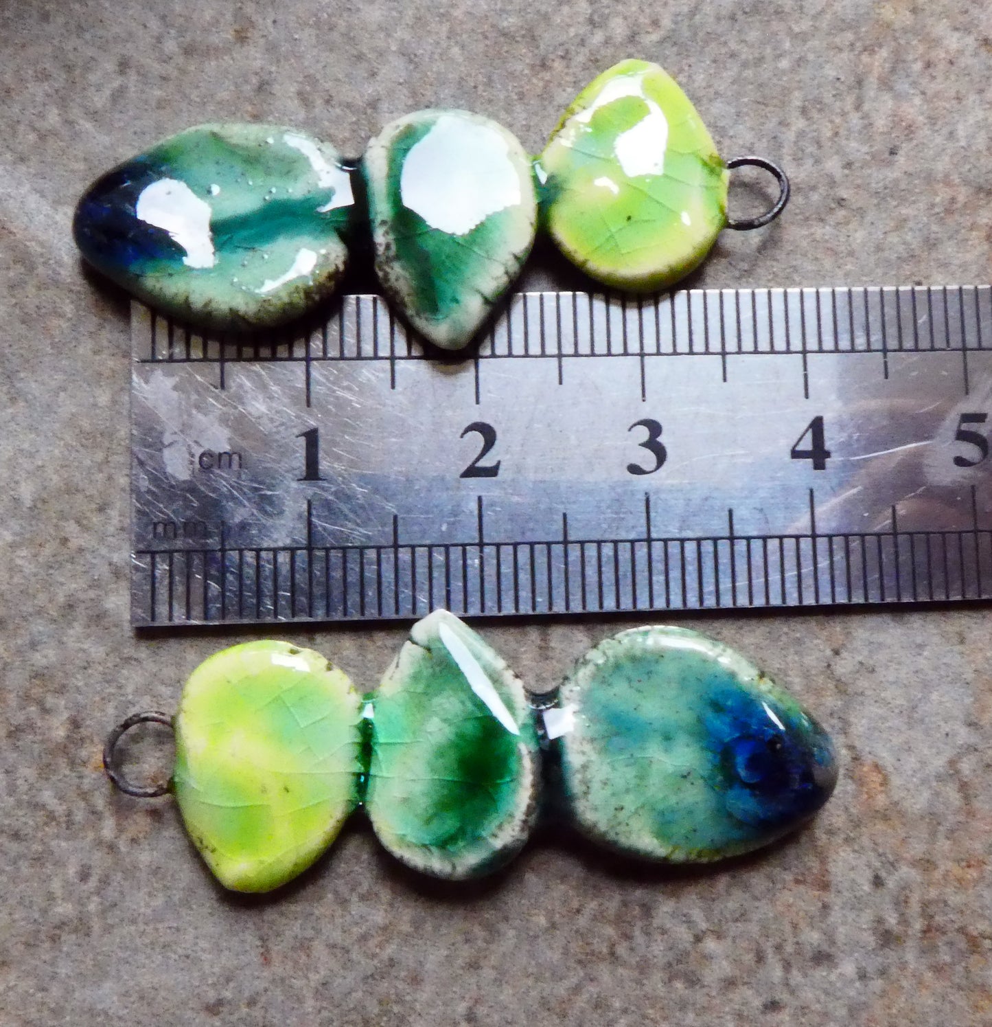 Ceramic Leaf Stack Charms #2