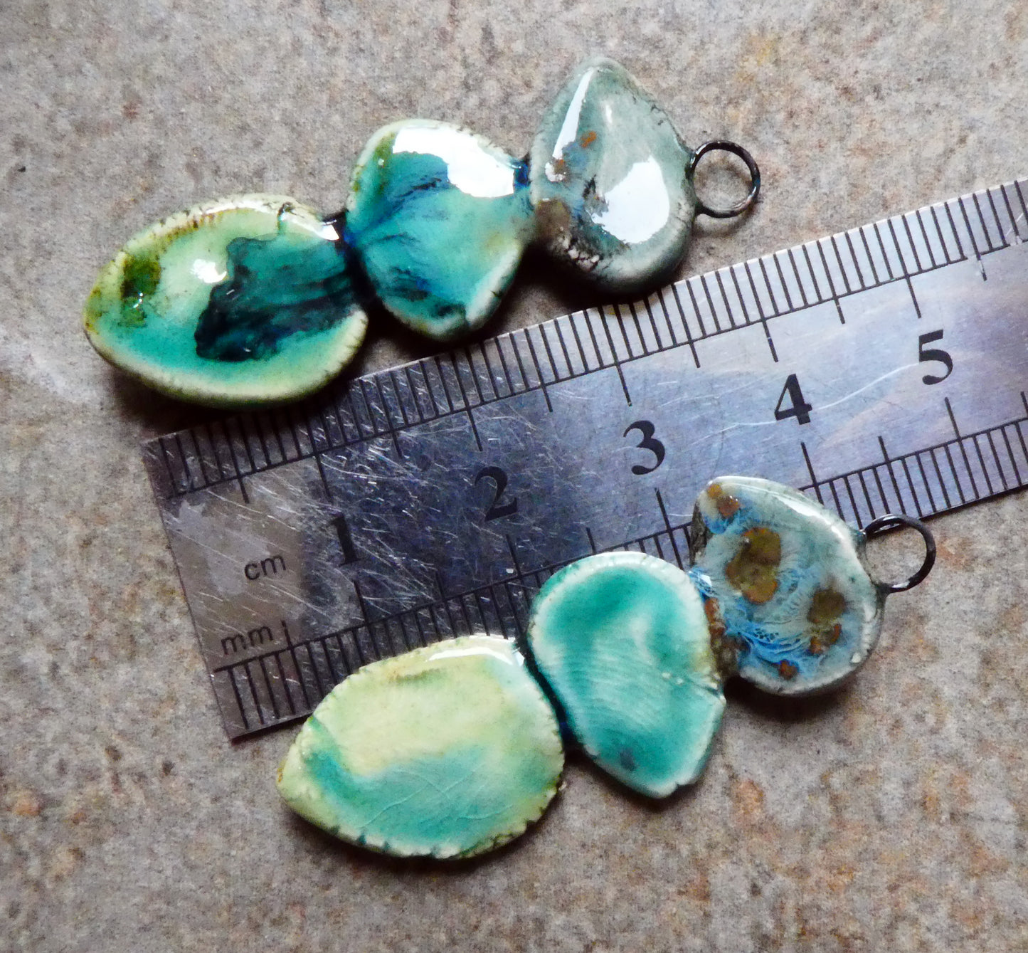 Ceramic Leaf Stack Charms #5
