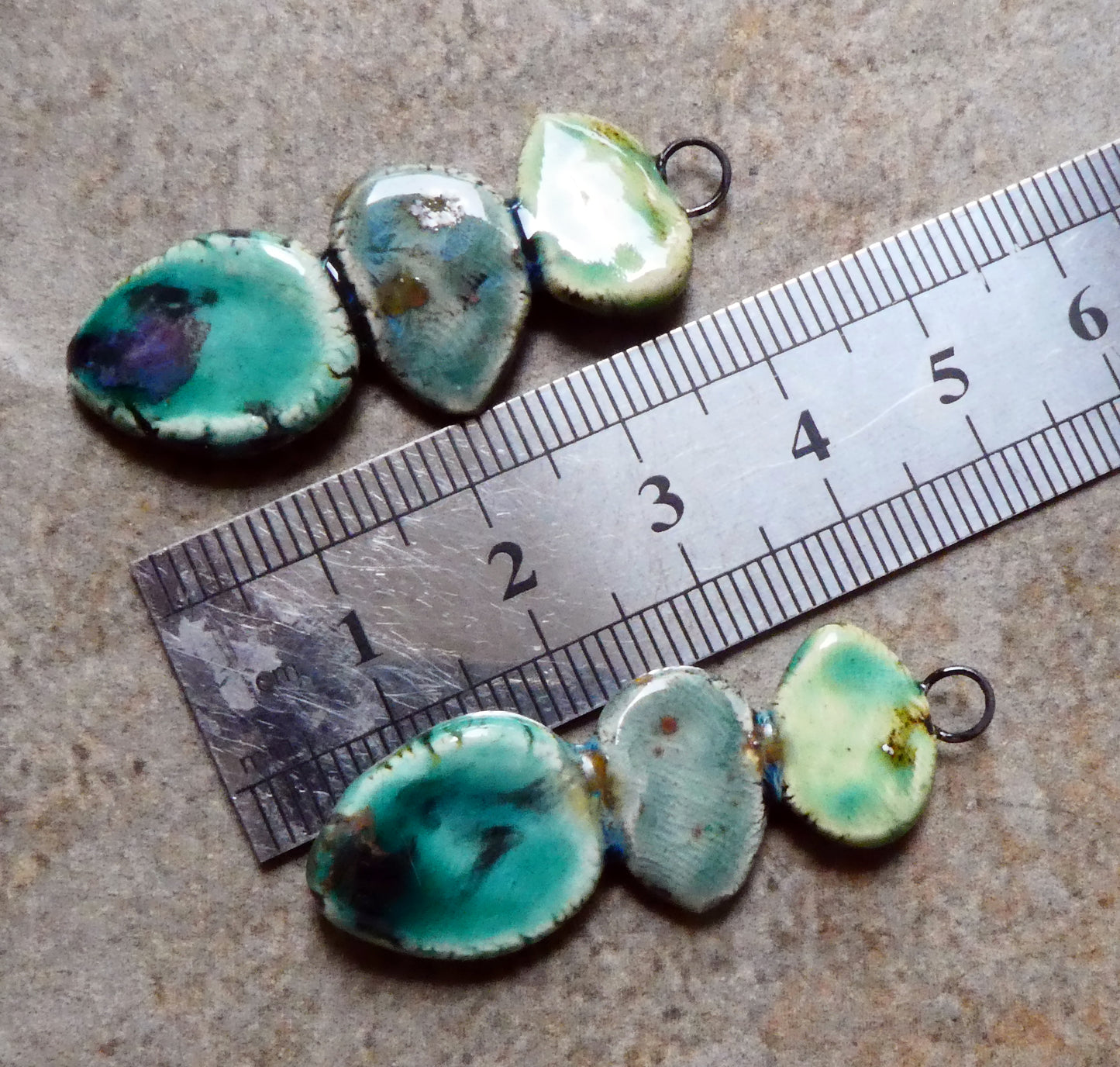 Ceramic Leaf Stack Charms #6