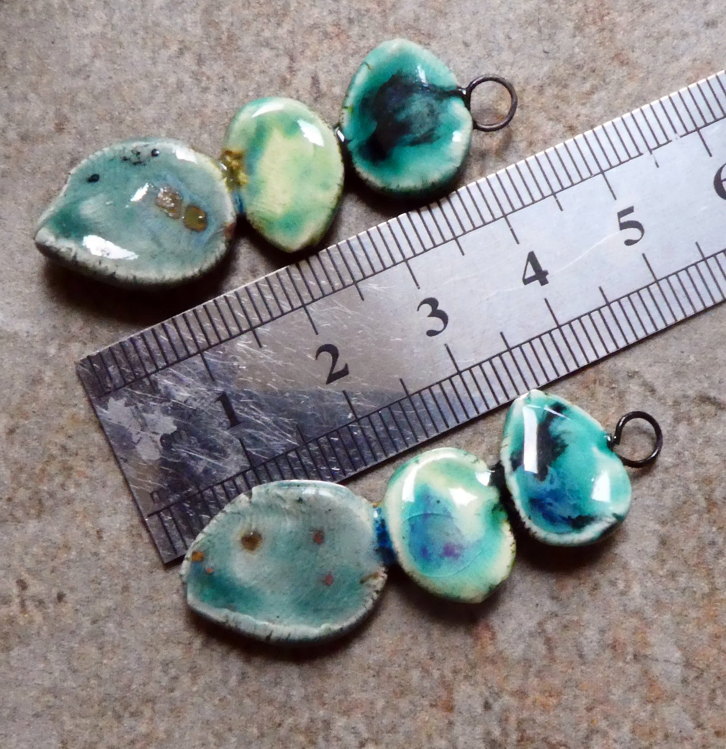 Ceramic Leaf Stack Charms #7