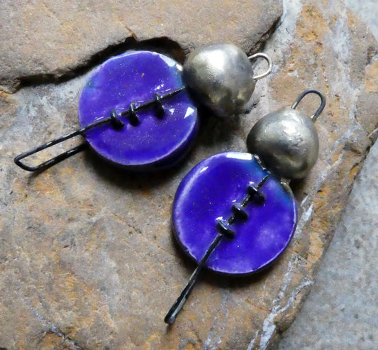 Ceramic Stapled Disc Connectors - Dark Purple