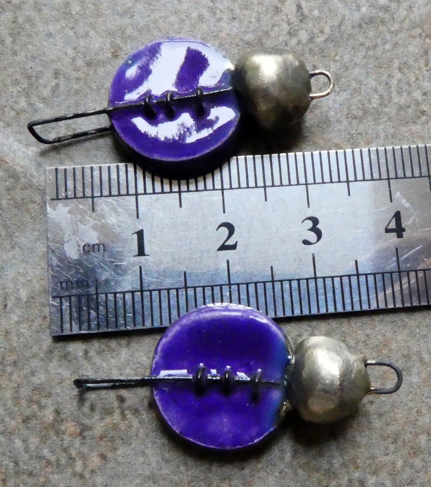 Ceramic Stapled Disc Connectors - Dark Purple