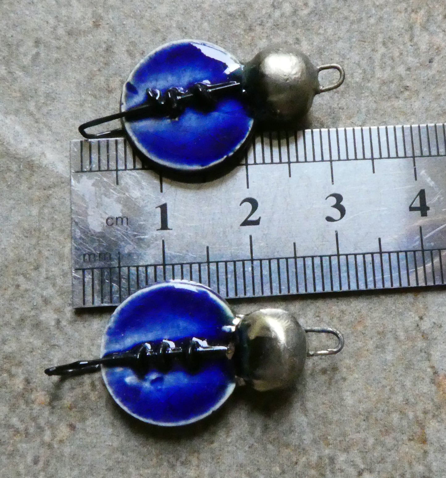 Ceramic Stapled Disc Connectors - Mirror Blue