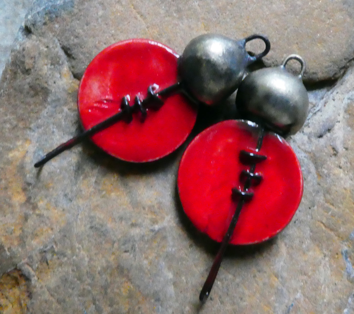 Ceramic Stapled Disc Connectors - Red