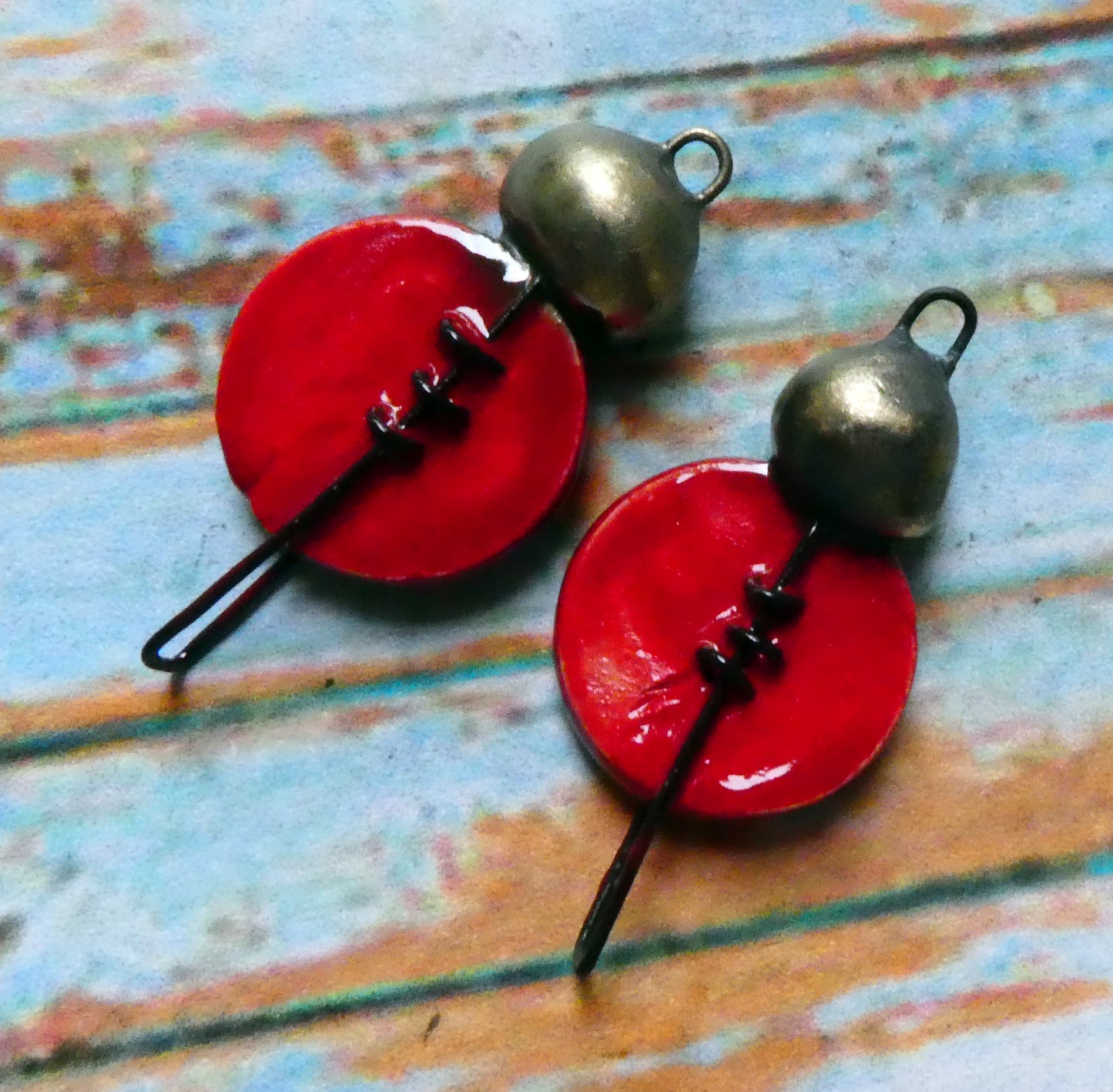 Ceramic Stapled Disc Connectors - Red