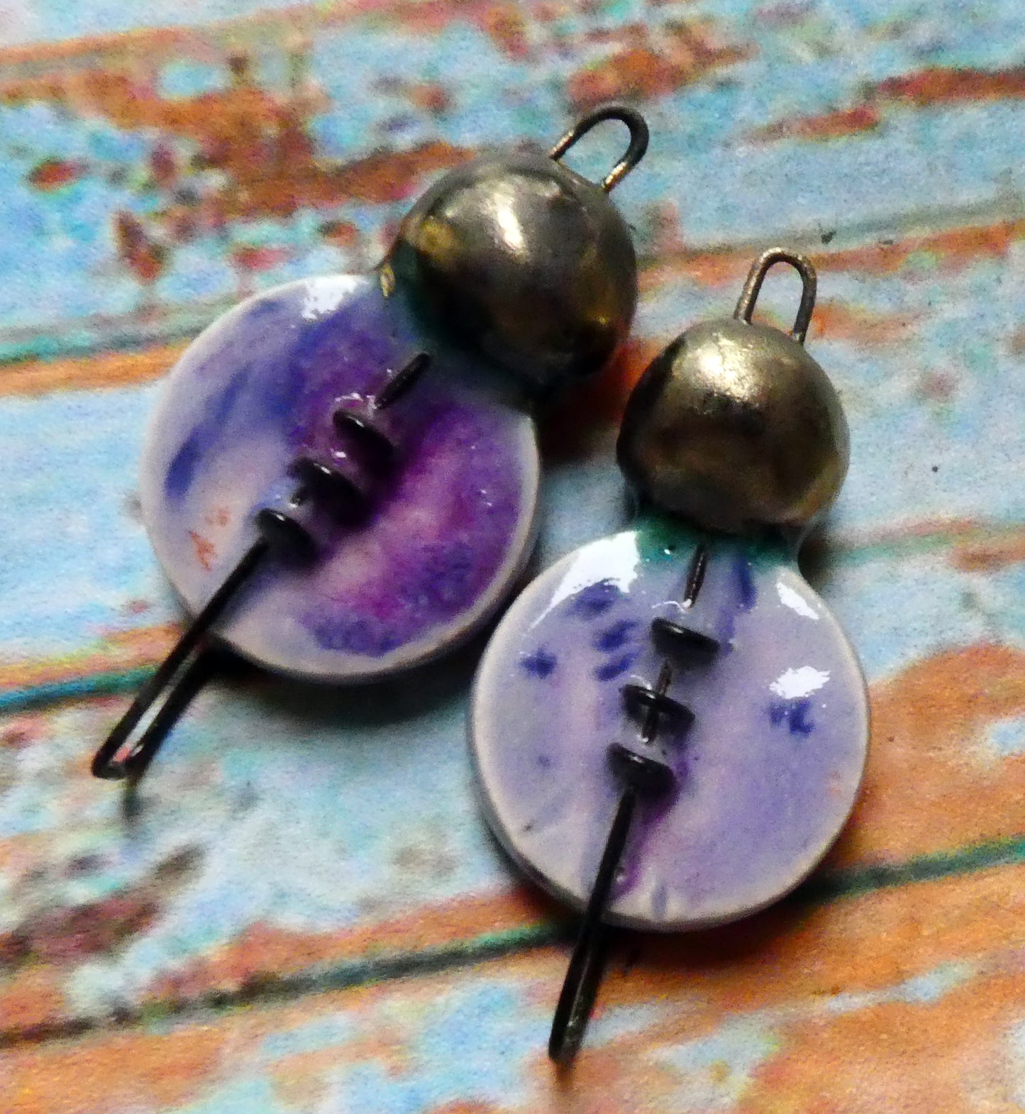 Ceramic Stapled Disc Connectors - Purple Reign