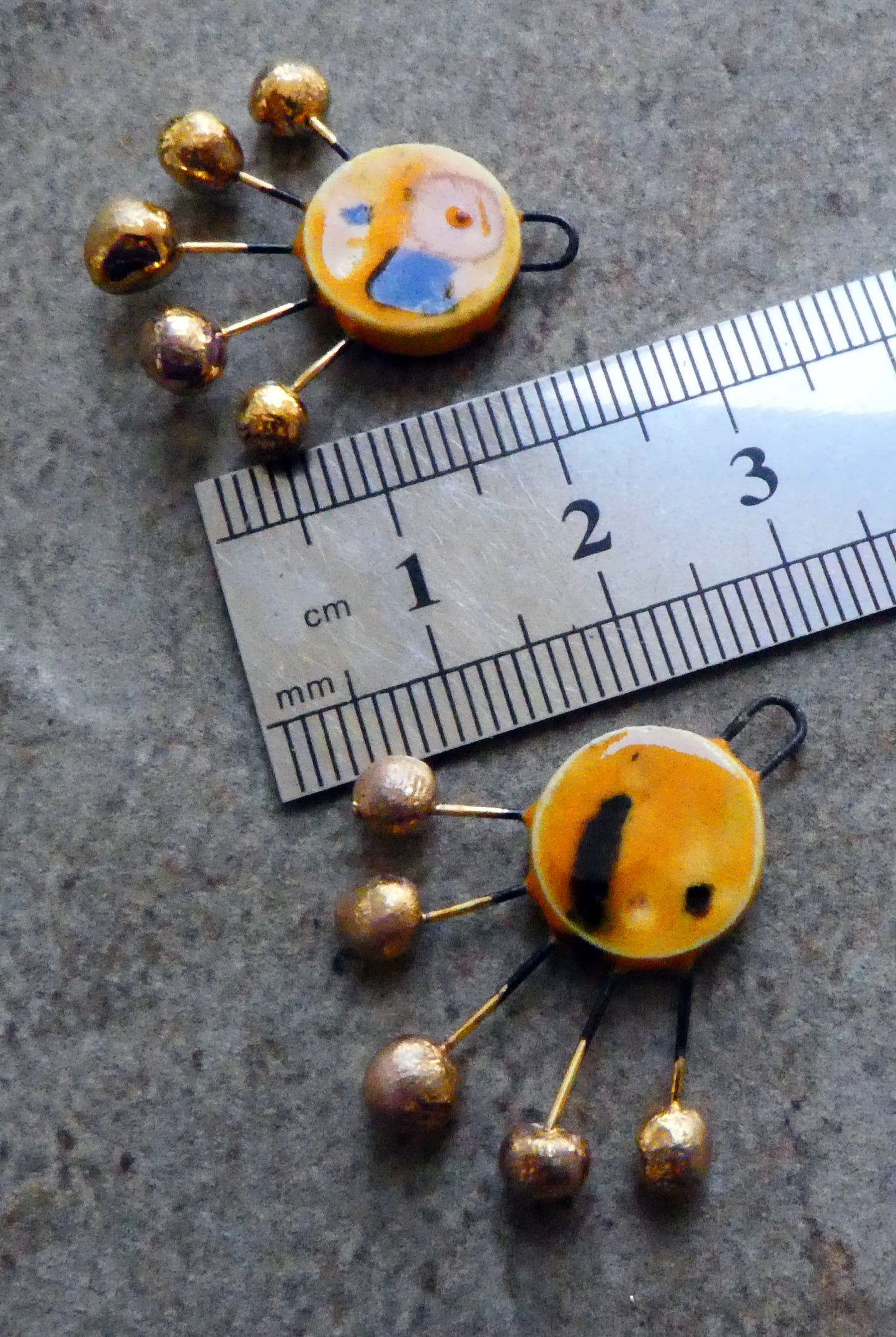 Ceramic Sun Ray Charms -Papaya