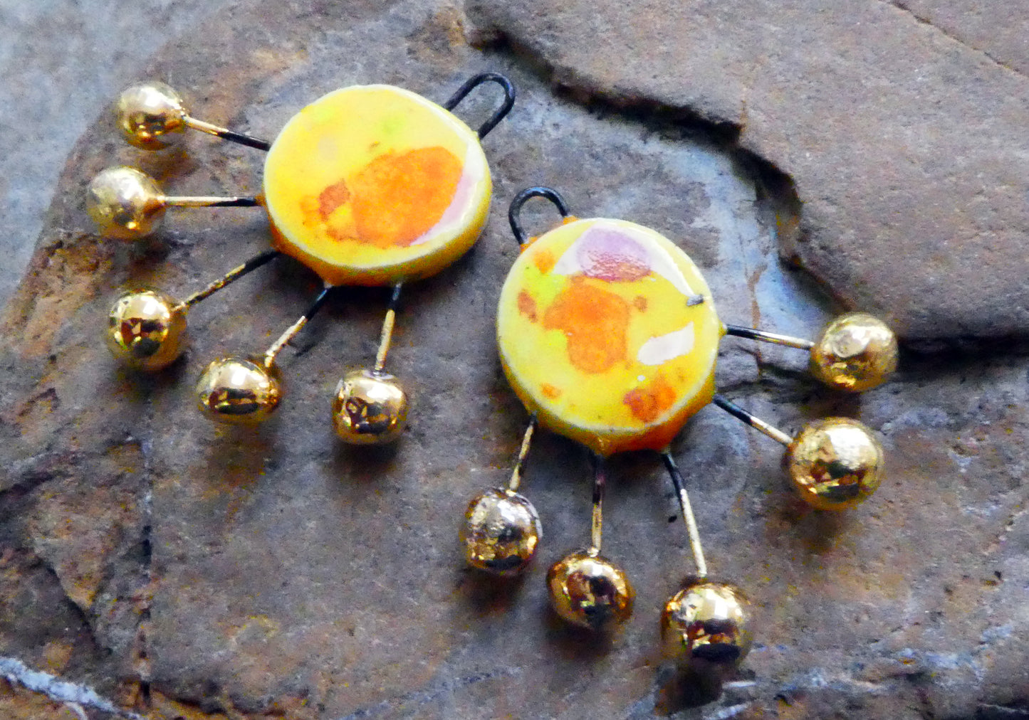 Ceramic Sun Ray Charms -Sassy Orange