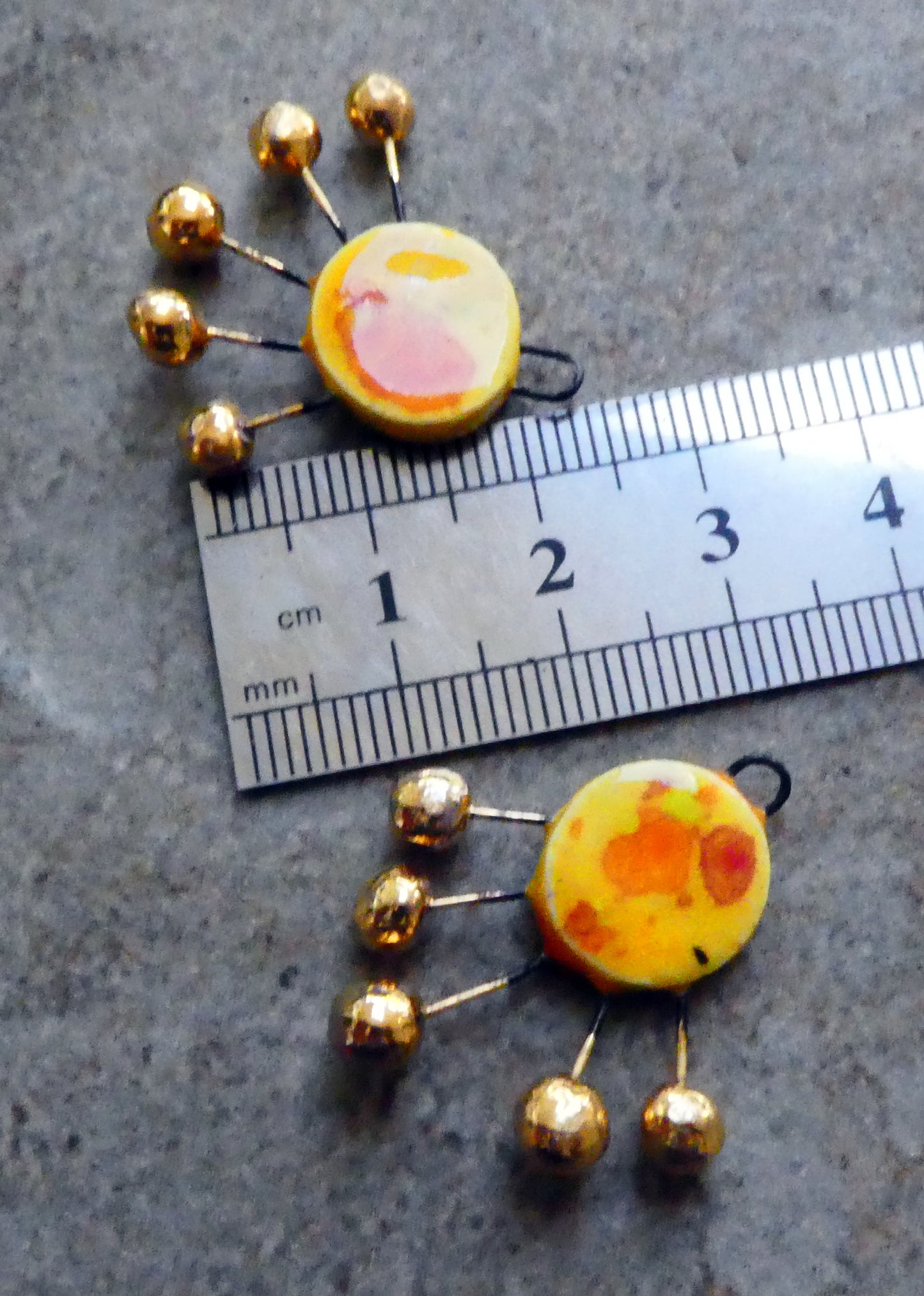 Ceramic Sun Ray Charms -Sassy Orange